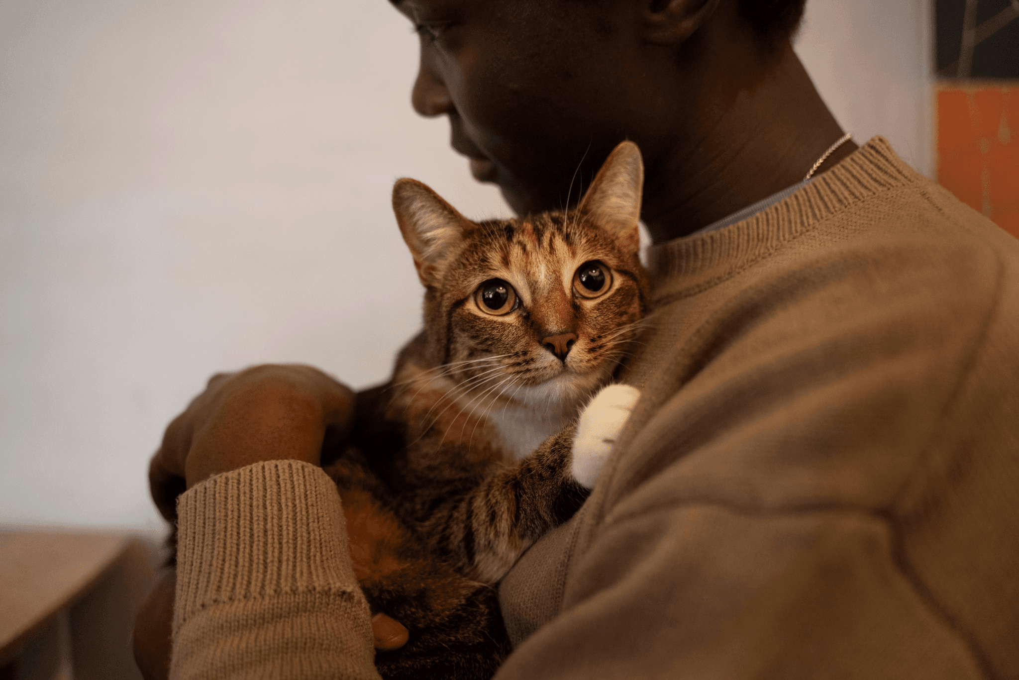 man with pet